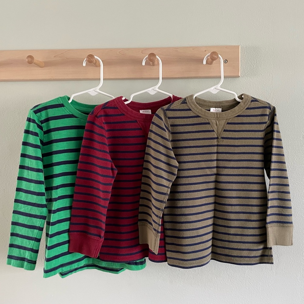 Lot of 3 long-sleeve striped tees, Hanna Andersson, Primary